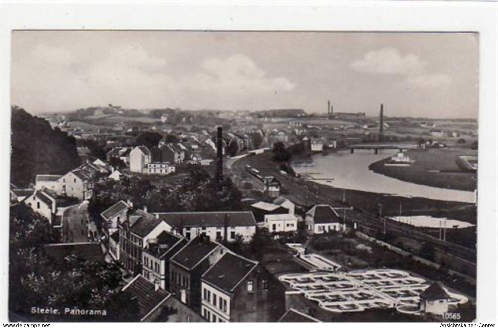 39062905 - Essen Steele Mit Panorama Gelaufen, Mit Marke Und Stempel Von 1929. Leicht Buegig, Leicht Fleckig, Sonst Gut - Essen