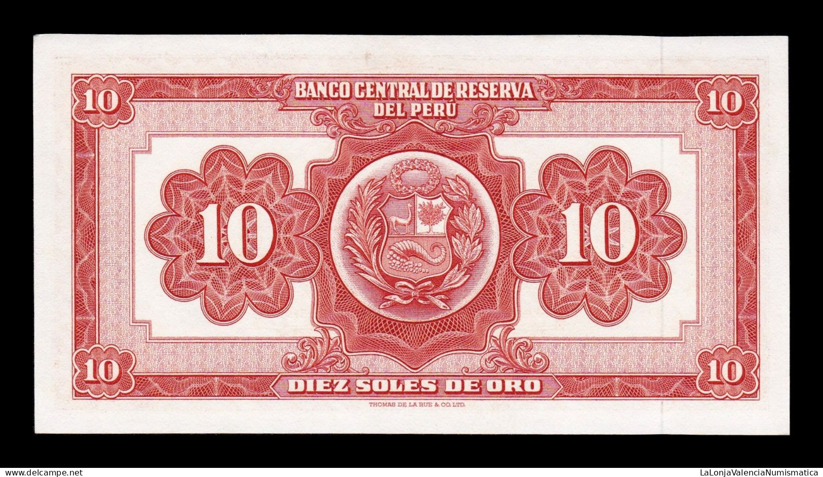 Perú 10 Soles De Oro 1966 Pick 84c Sc Unc - Perù