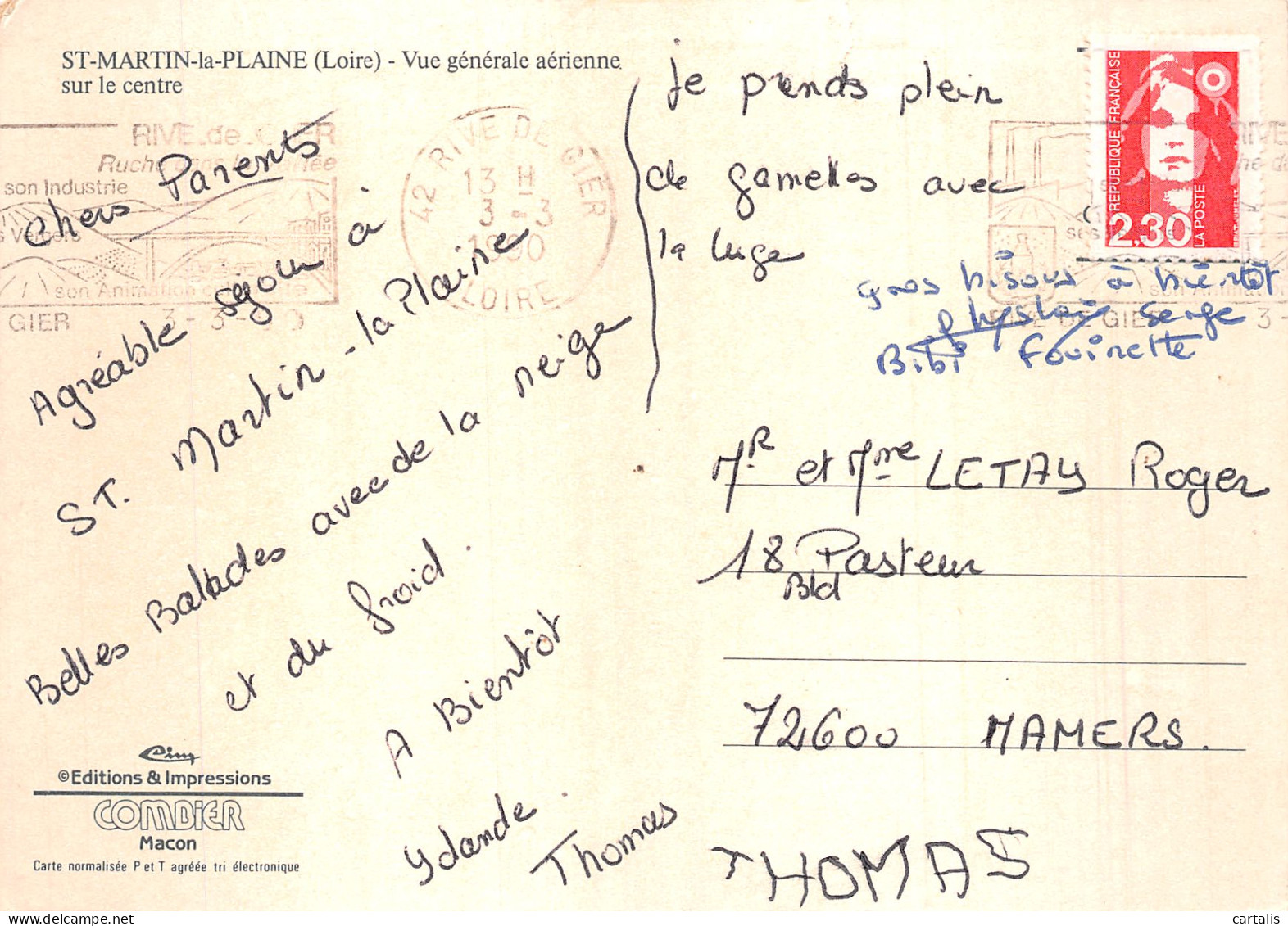 42-SAINT MARTIN LA PLAINE -N° 4407-C/0297 - Other & Unclassified