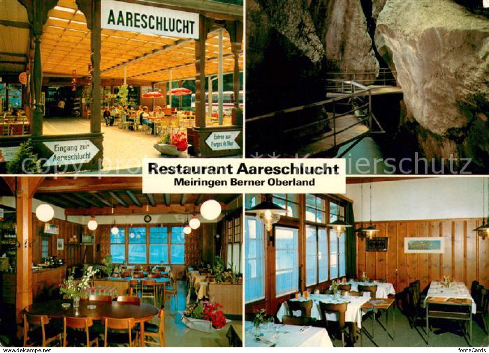 13630322 Meiringen BE Restaurant Aareschlucht Restaurant Stuebli Terrasse Meirin - Autres & Non Classés