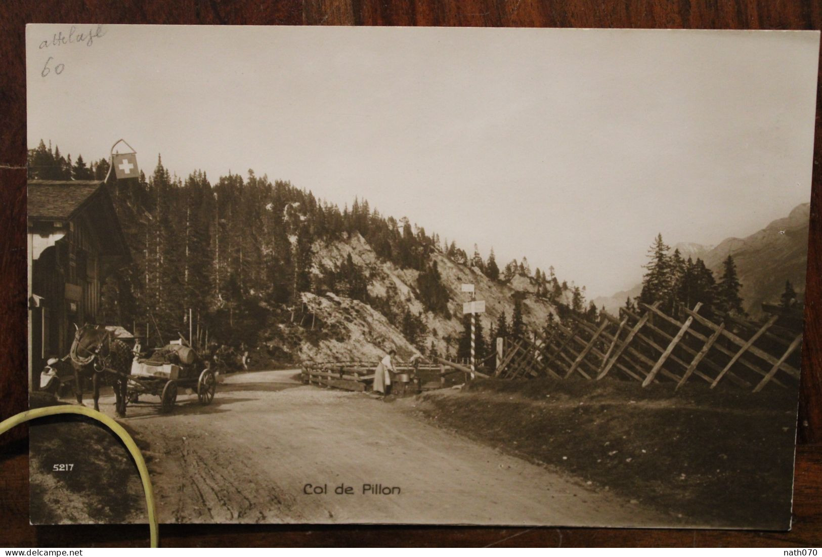 AK 1920's Col Du Pillon Vaud Cpa Gruss Aus Gruß Souvenir De Suisse Litho Schweiz Switzerland Attelage - Sonstige & Ohne Zuordnung