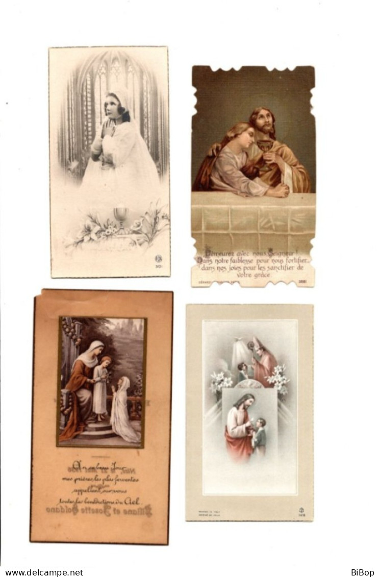 4  Images Pieuses De Communion. Voir Scan. - Godsdienst & Esoterisme