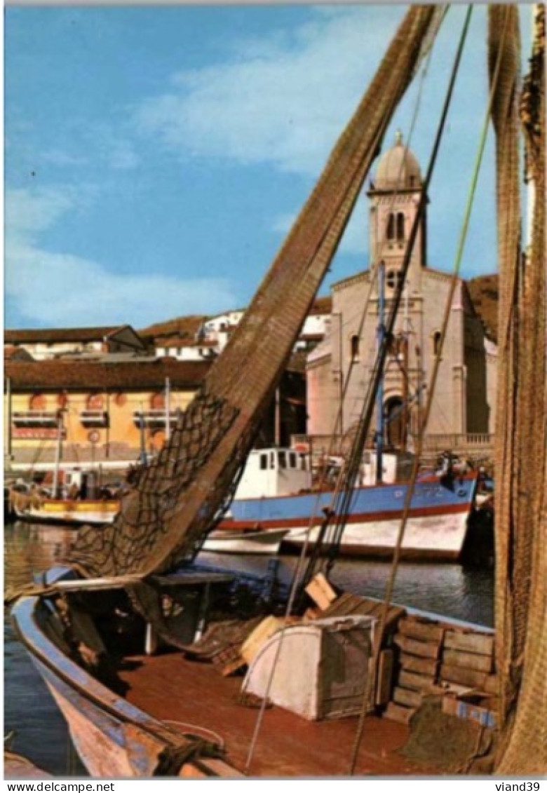 PORT VENDRES.   Un Coin Du Port, L'église.     -   Non Circulée.     Bateaux De Pêche - Port Vendres