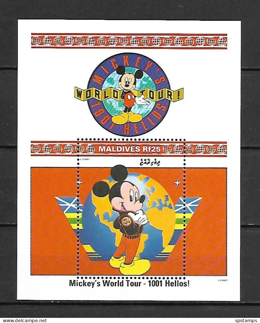 Disney Maldives 1992 World Tour - 1001 Hellos MS MNH - Disney