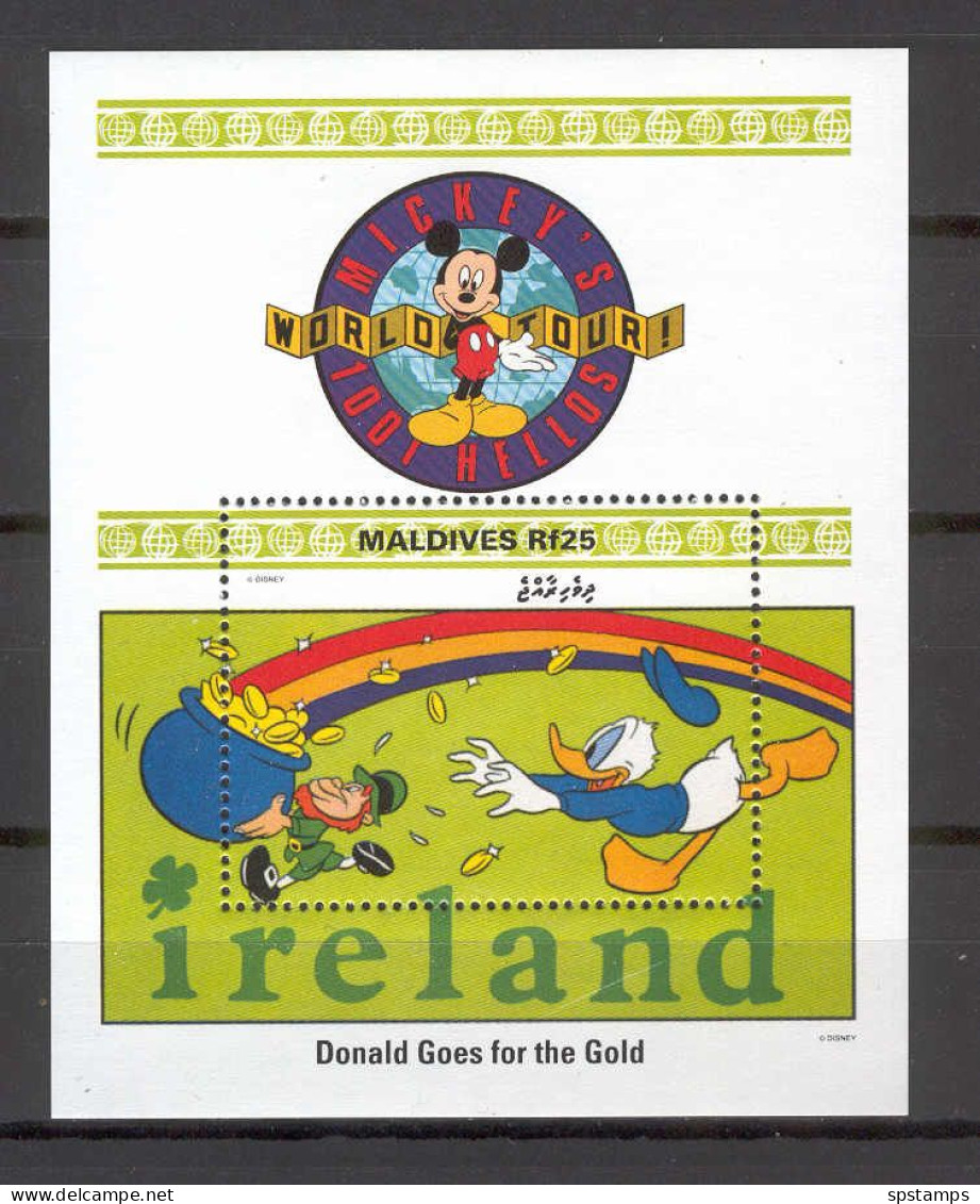 Disney Maldives 1992 World Tour - Donald Goes For The Gold MS MNH - Disney