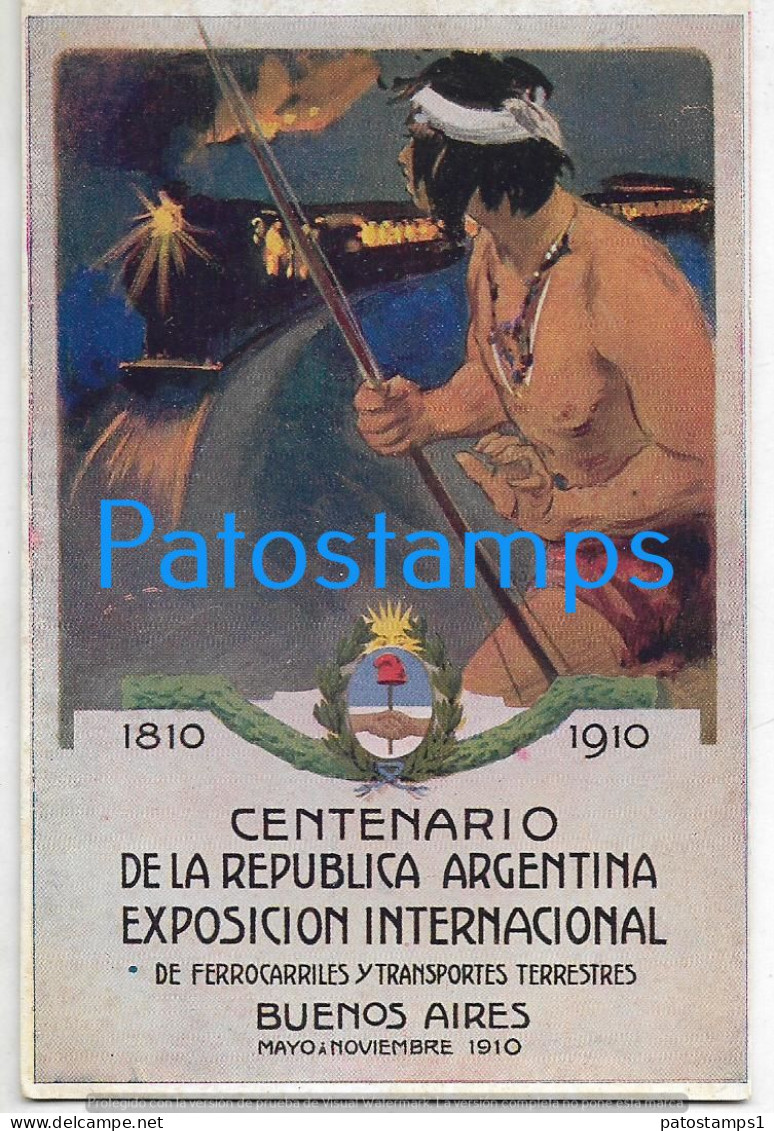 227747 ARGENTINA BUENOS AIRES CENTENARY EXPOSICION INTERNACIONAL DE FERROCARRILES Y TRANSPORTES 1910  POSTCARD - Argentine