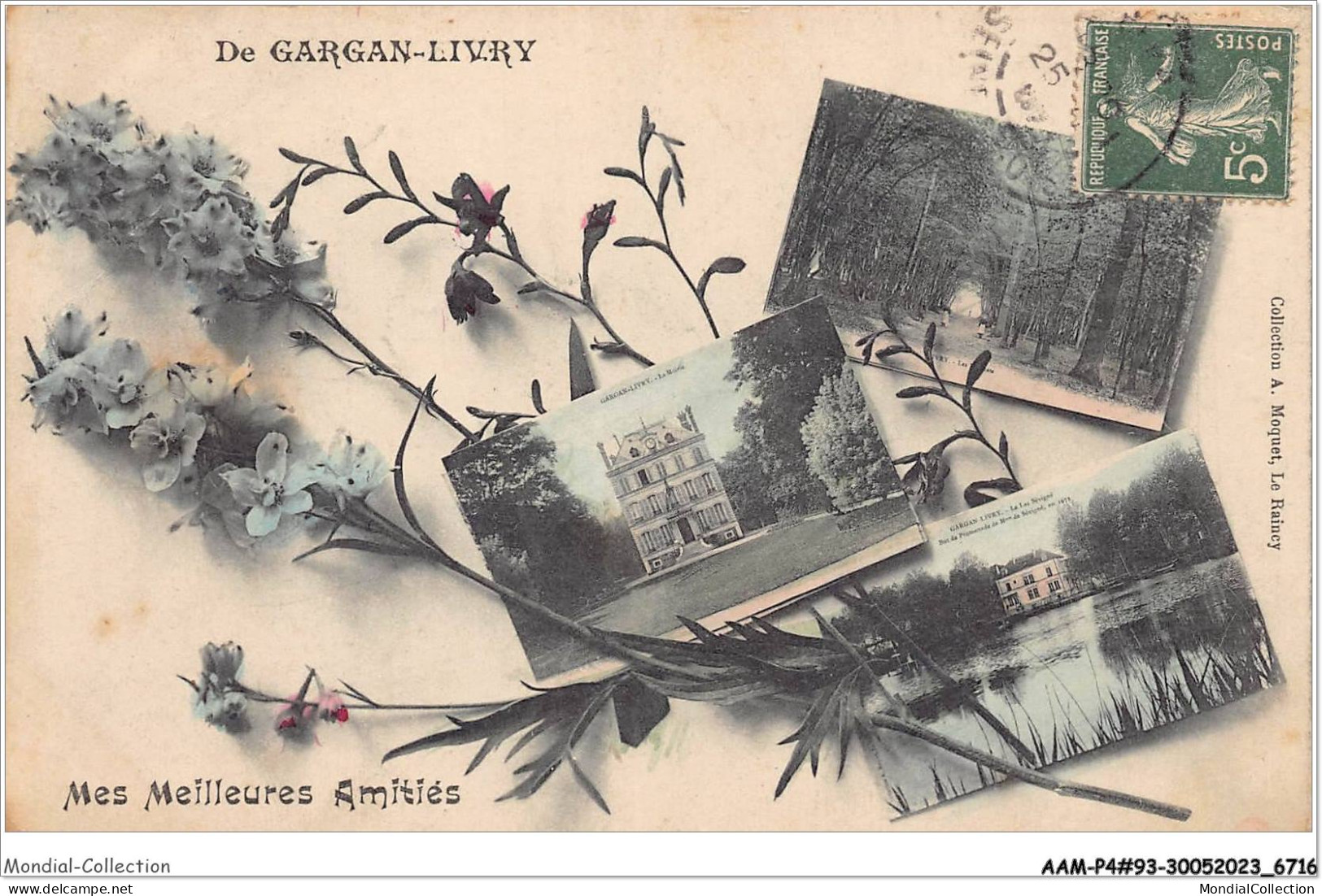 AAMP4-93-0360 - Amities De GARGAN PORTRAIT FEMME FLEURS - Livry Gargan