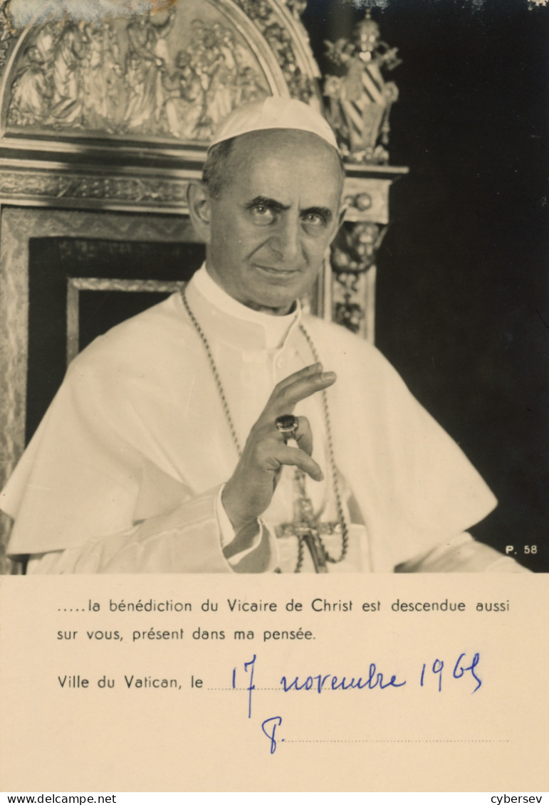 La Bénédiction Du Vicaire De Christ Est Descendue Aussi Sur Vous - Ville Du Vatican Le 17 Novembre S.S. Paolo VI - Popes
