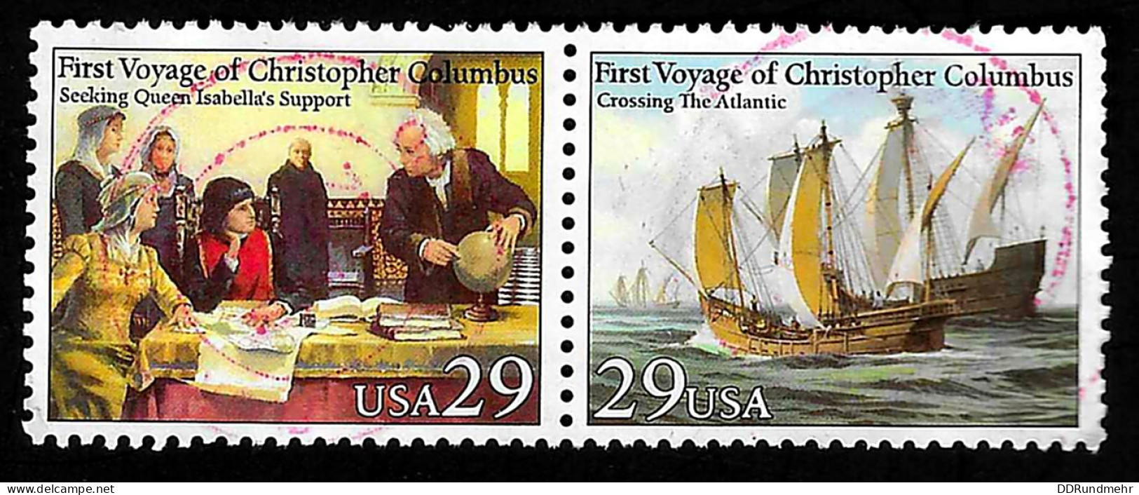 1992 Kolumbus  Michel US 2214 - 2215 Stamp Number US 2620 - 2621 Yvert Et Tellier US 2011 - 2012 Used - Usati