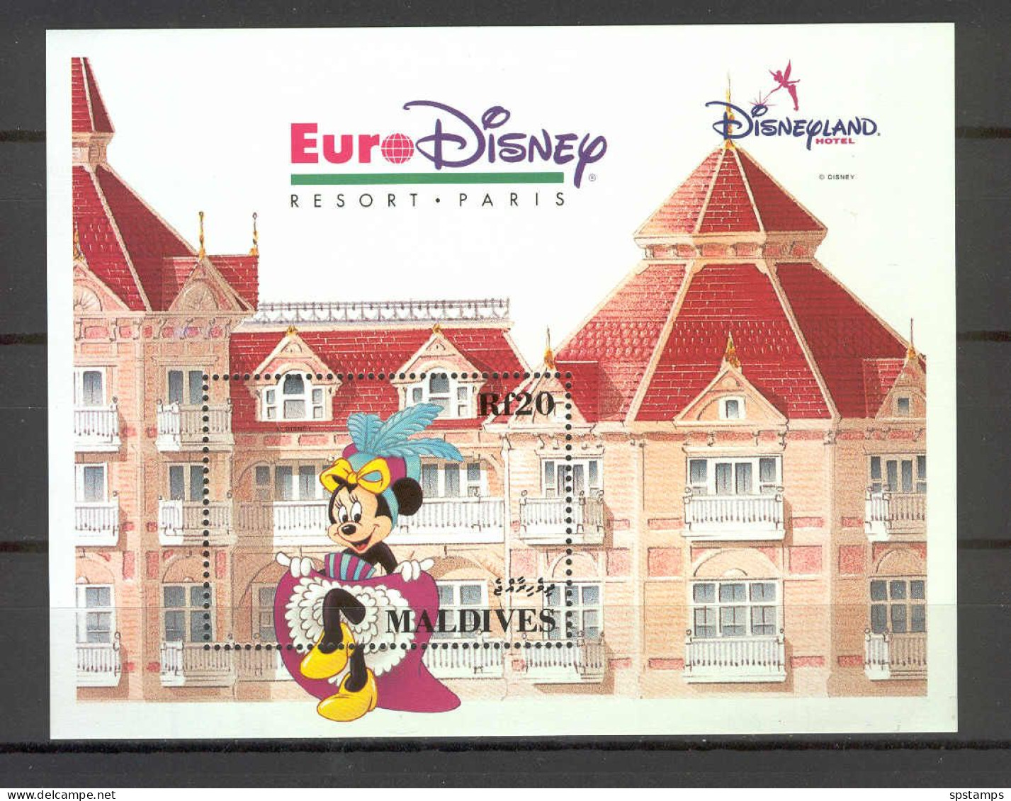 Disney Maldives 1992 EuroDisney - Minnie MS MNH - Disney