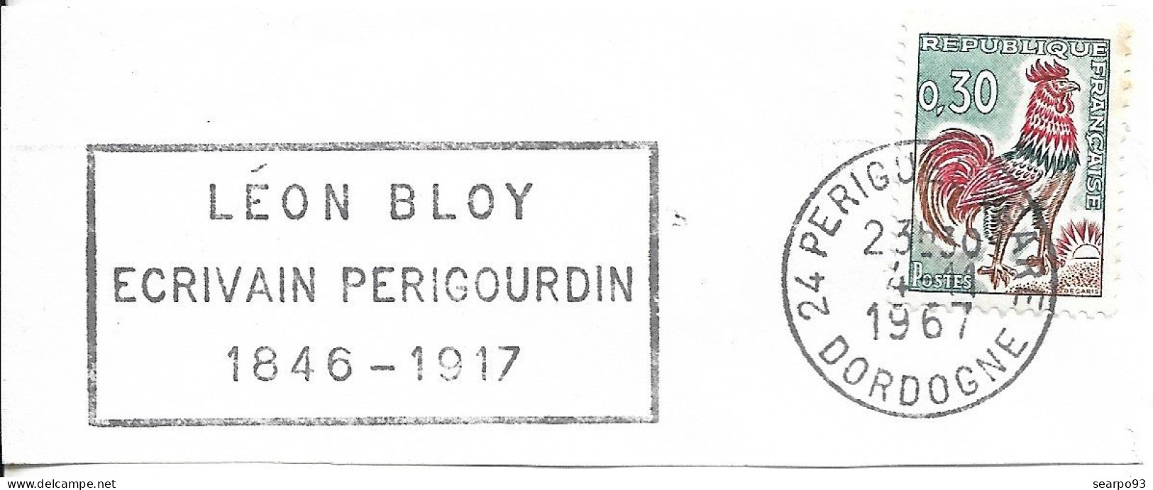 FRANCE. POSTMARK. WRITER LEON BLOY. PERIGUEUX. 1967 - 1961-....