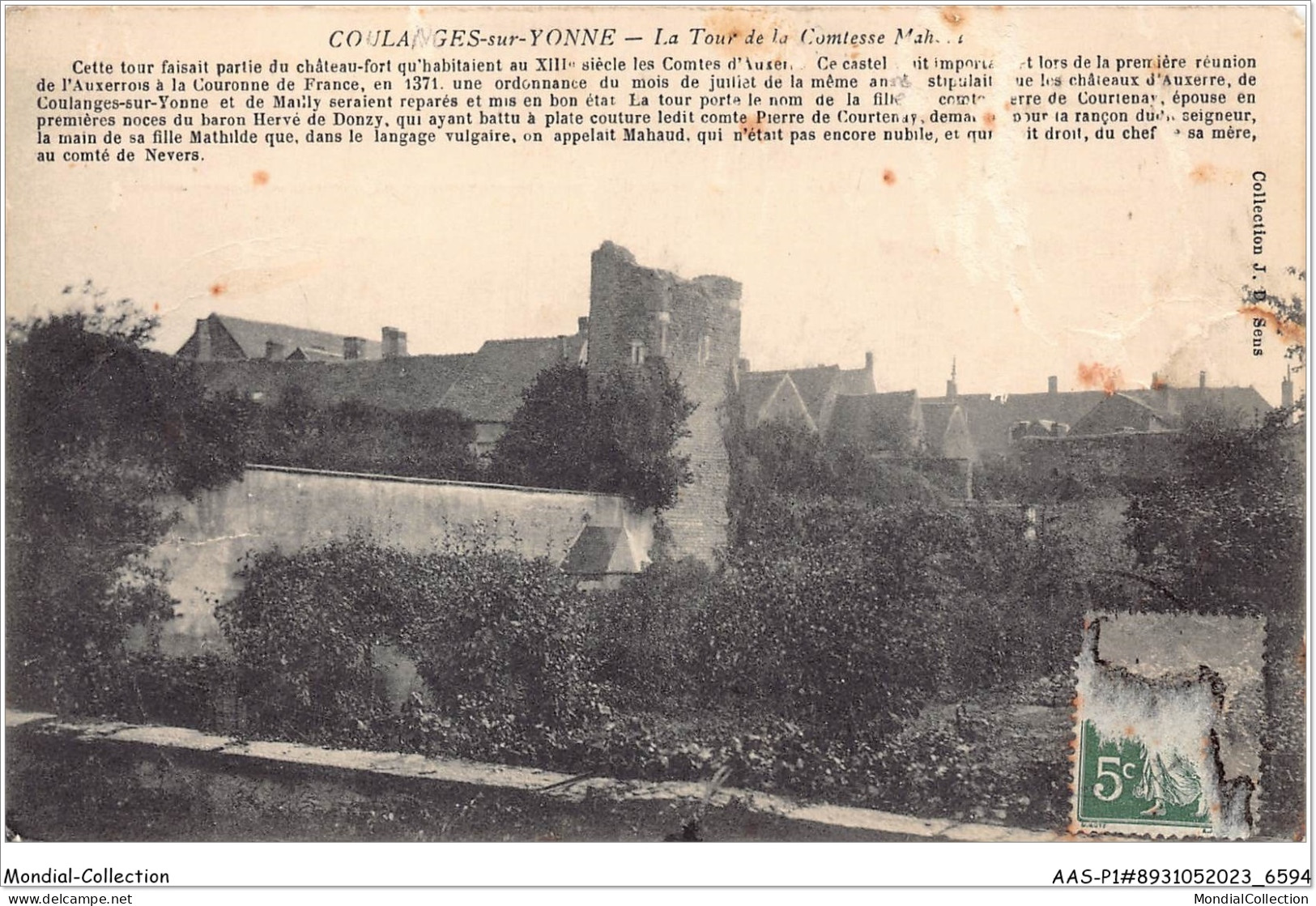 AASP1-0028 - COULANGES-SUR-YONNE - La Tour De La Comtesse - Coulanges Sur Yonne