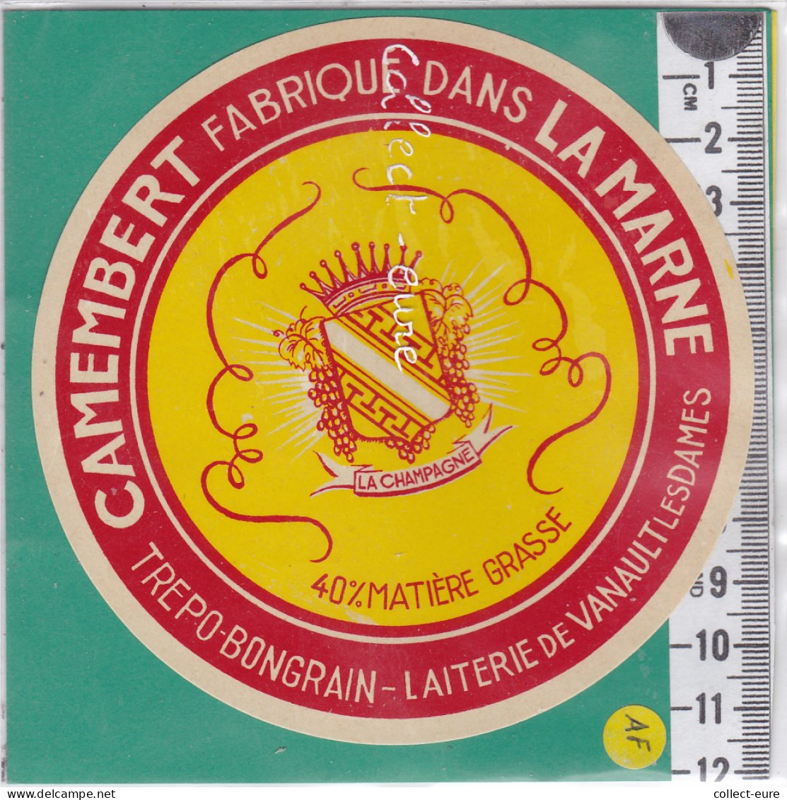 C1184 FROMAGE  CAMEMBERT TREPO BONGRAIN VANNAULT LES DAMES MARNE 40 %  - Cheese