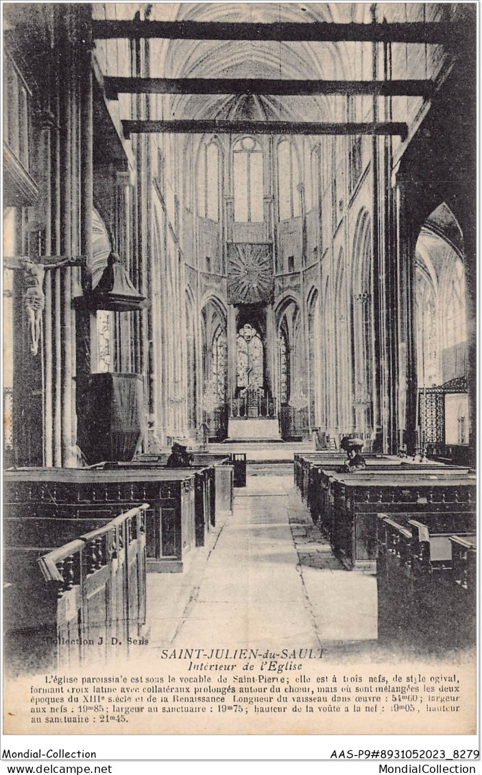 AASP9-0773 - SAINT-JULIEN-DU-SAULT - Interieur De L'eglise - Saint Julien Du Sault