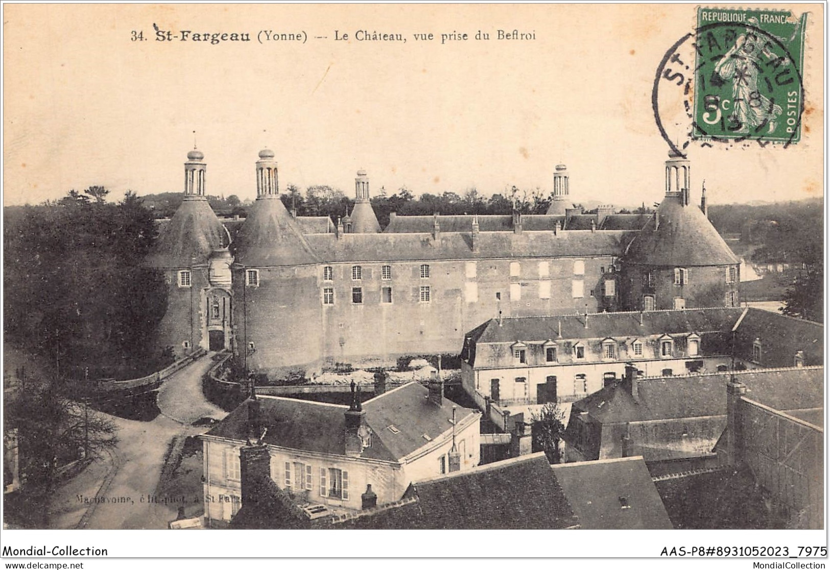 AASP8-0712 - SAINT-FARGEAU - Le Chateau - Vue Prise Du Beffroi - Saint Fargeau