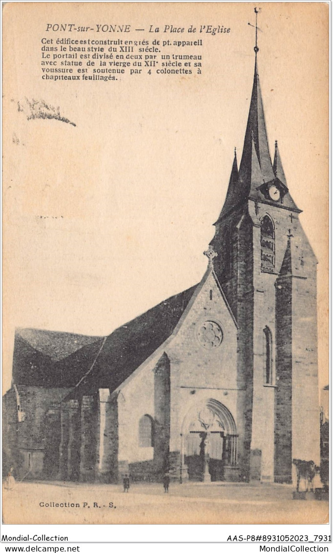 AASP8-0690 - PONT-SUR-YONNE - La Place De L'eglise - Pont Sur Yonne