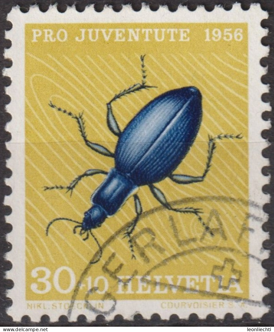 1956 Schweiz Pro Juventute ° Zum:CH J166,Yt:CH 584, Mi:CH 635, Blauer Laufkäfer, Insekten - Oblitérés
