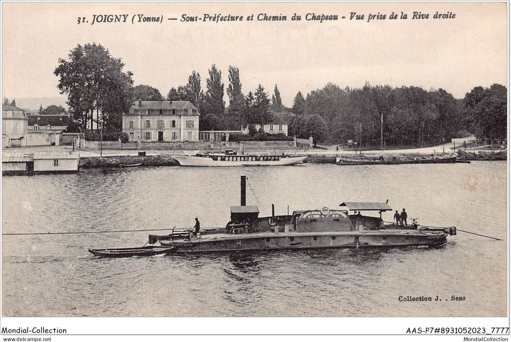 AASP7-0613 - JOIGNY - Sous Prefecture Et Chemin Du Chapeau - Vue Prise De La Rive Droite - Joigny