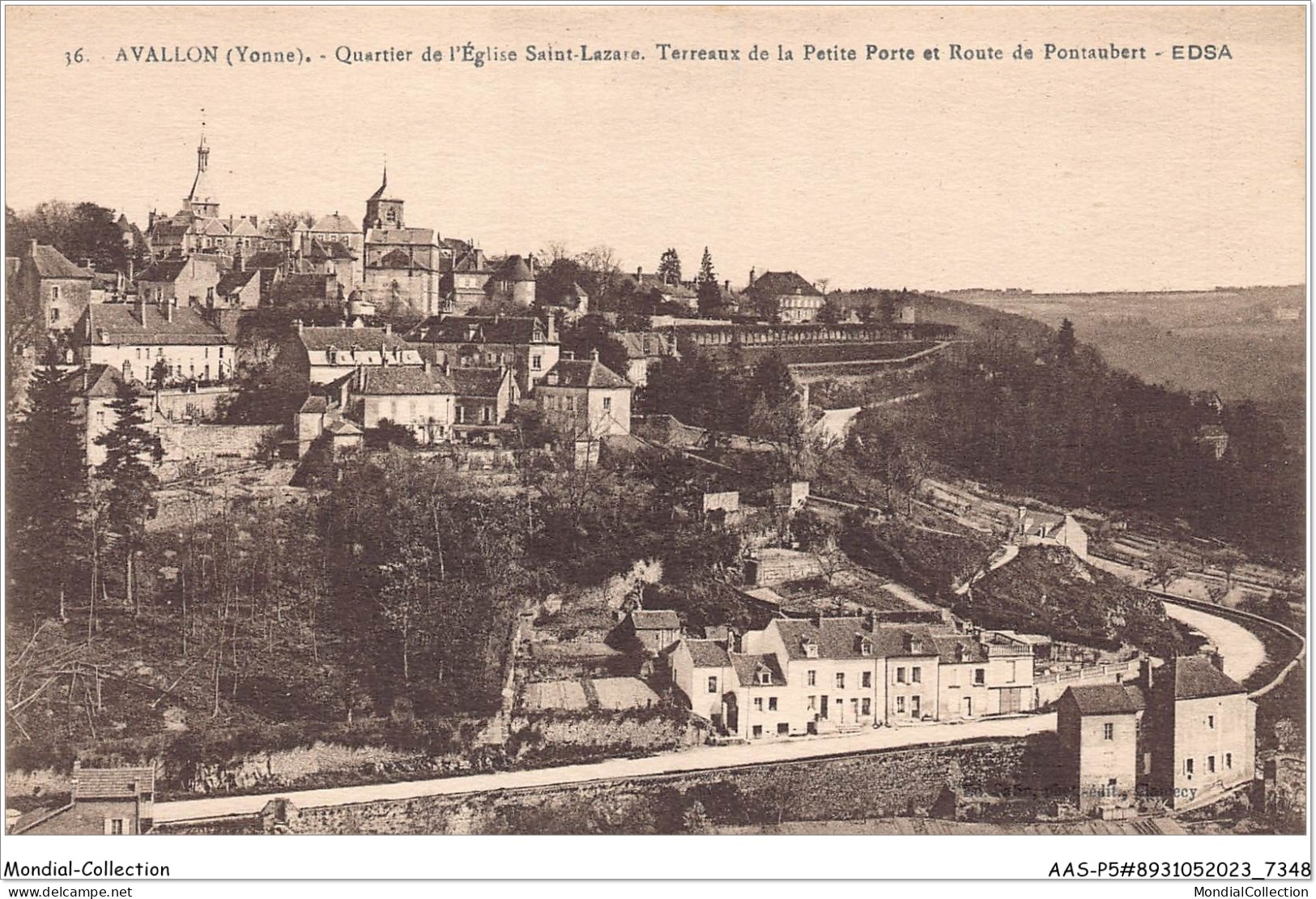 AASP5-0398 - AVALLON - Quartier De L'eglise Saint-lazare - Terraux De La Petite Porte Et Route De PONTAUBERT - Avallon