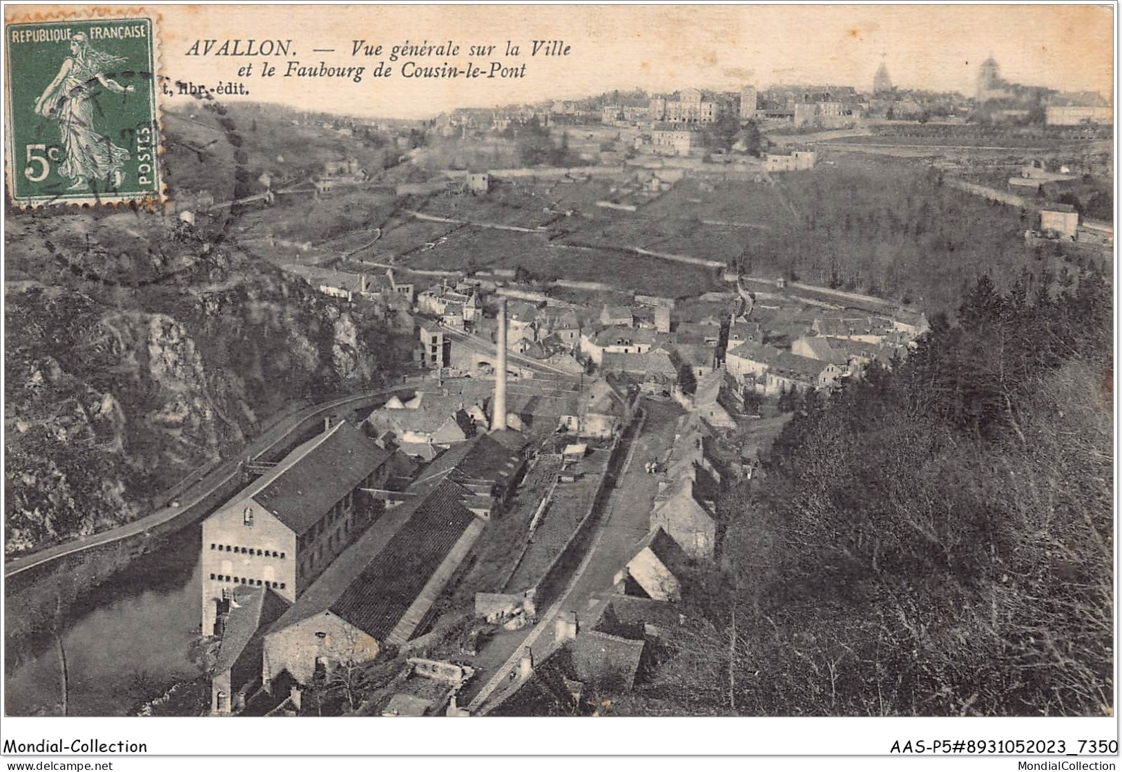 AASP5-0399 - AVALLON - Vue Generale Sur La Ville Et Le Faubourg De Cousin-le-pont - Avallon