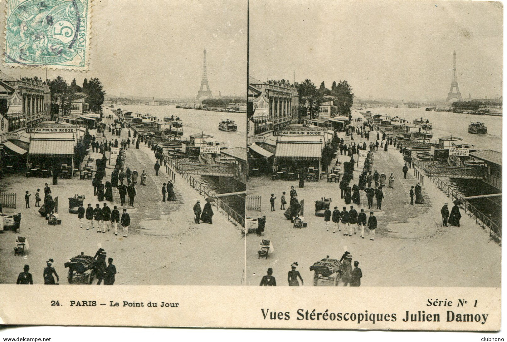 CPA -  PARIS - LE POINT DU JOUR (CARTE STEREOSCOPIQUE) 1905 - Multi-vues, Vues Panoramiques