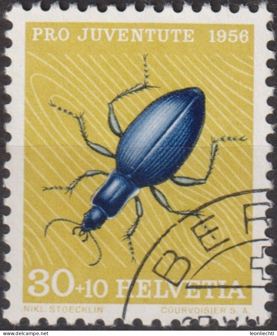 1956 Schweiz Pro Juventute ° Zum:CH J166,Yt:CH 584, Mi:CH 635, Blauer Laufkäfer, Insekten - Oblitérés