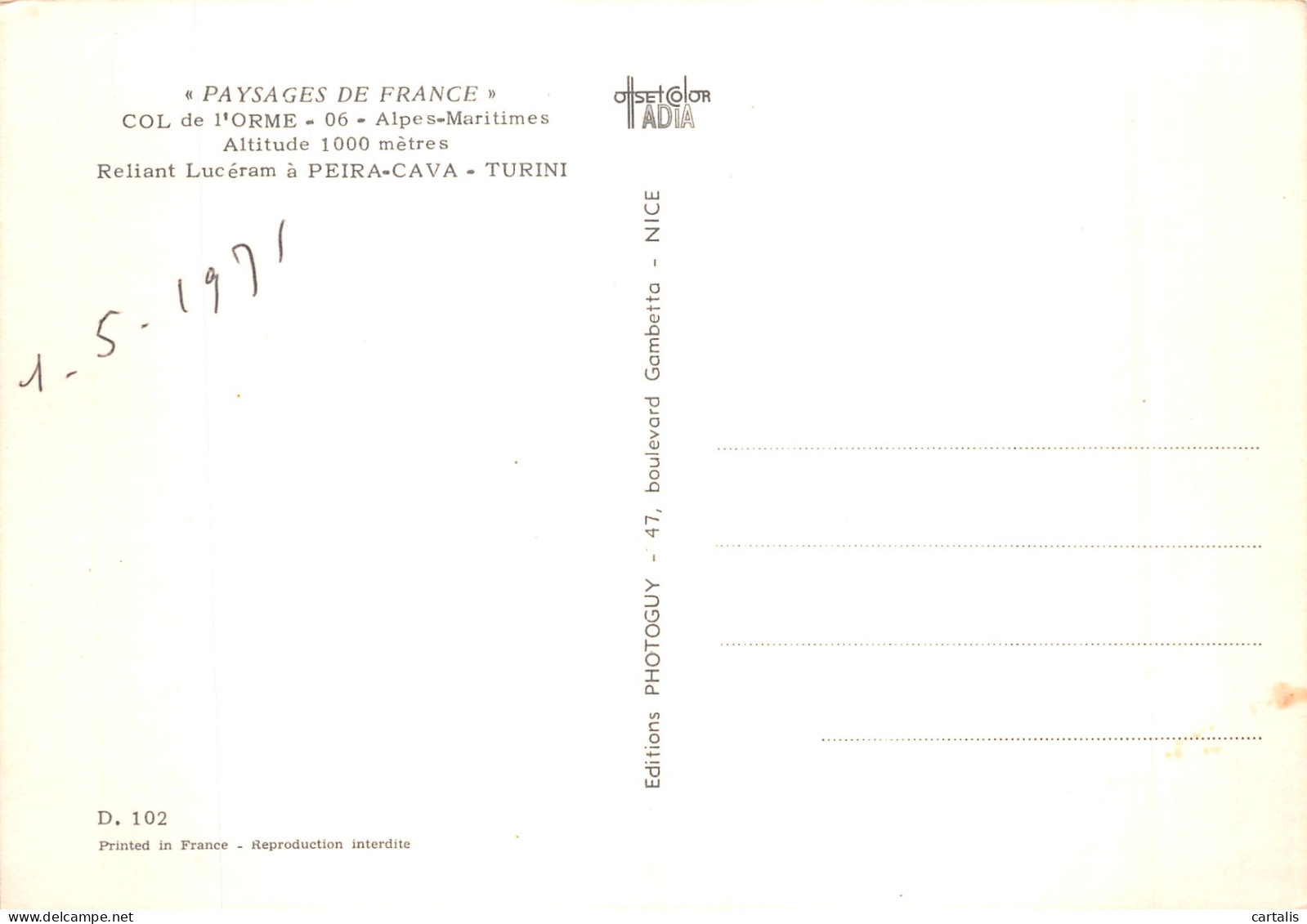 06-COL DE L ORME-N° 4409-B/0133 - Other & Unclassified