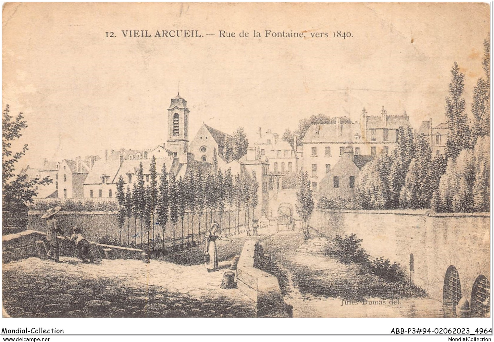 ABBP3-94-0250 - Vieil ARCUEIL - Rue De La Fontaine - Vers 1840 - Arcueil