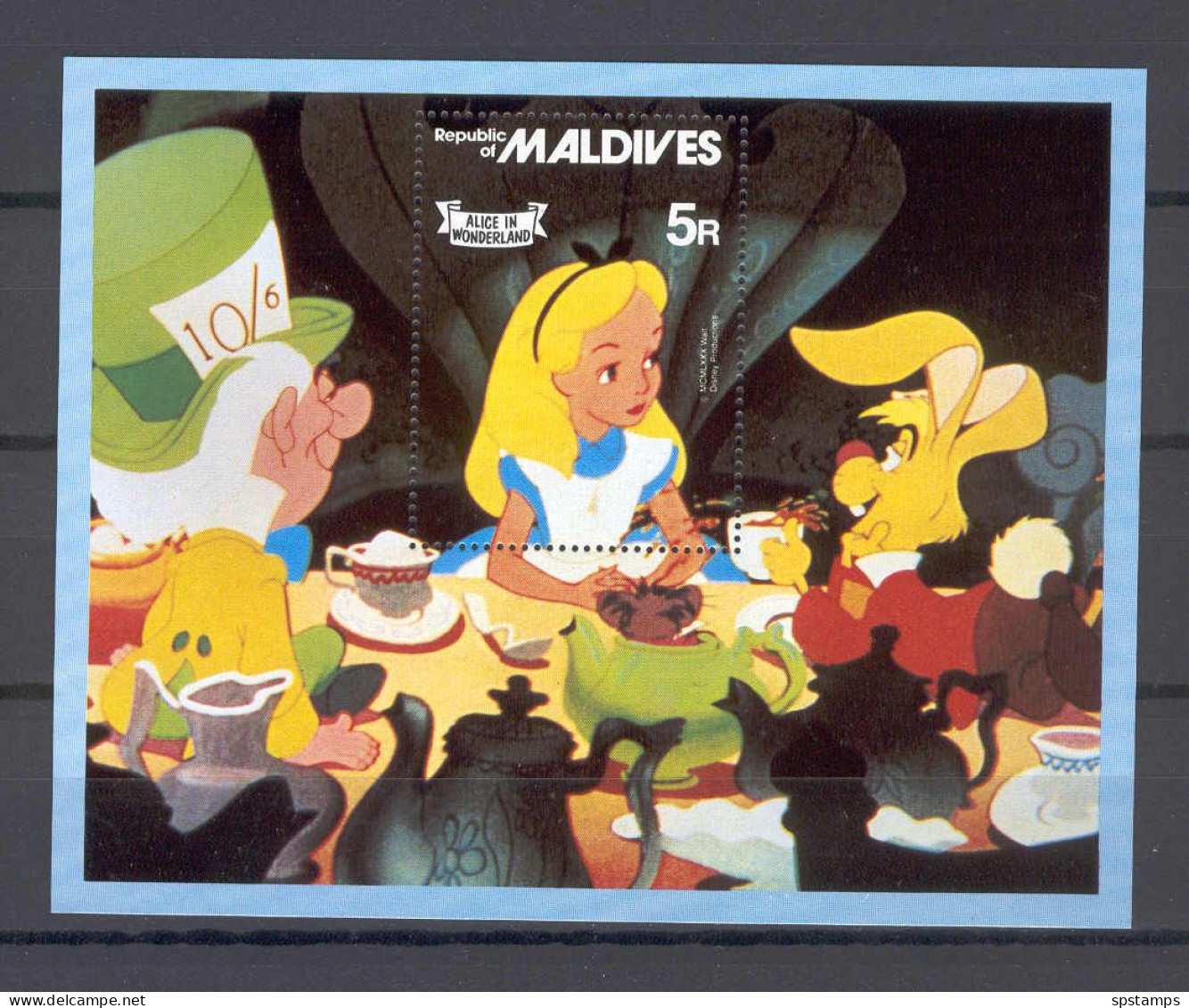 Disney Maldives 1980 Alice In Wonderland MS MNH - Disney