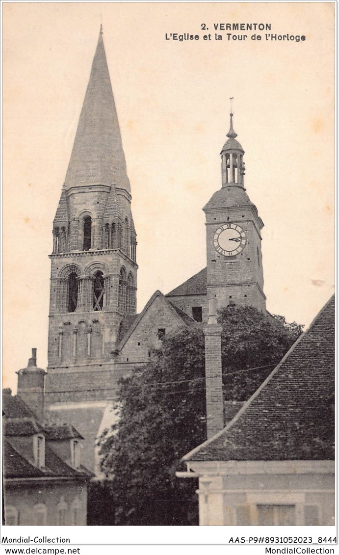 AASP9-0857 - VERMENTON - L'eglise Et La Tour De L'horloge - Vermenton