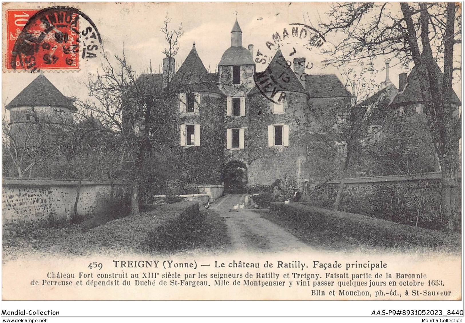 AASP9-0855 - TREIGNY - Le Chateau De Ratilly - Facade Principale - Treigny