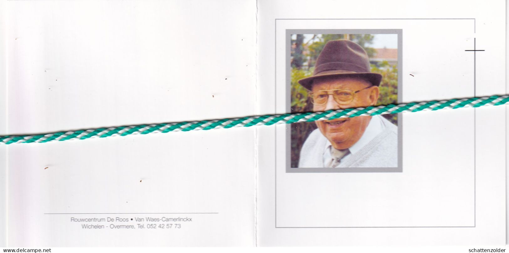 Maurice Van Hee-De Mol, Overmere 1920, Lokeren 2003. Oud-strijder 40-45; Foto - Décès