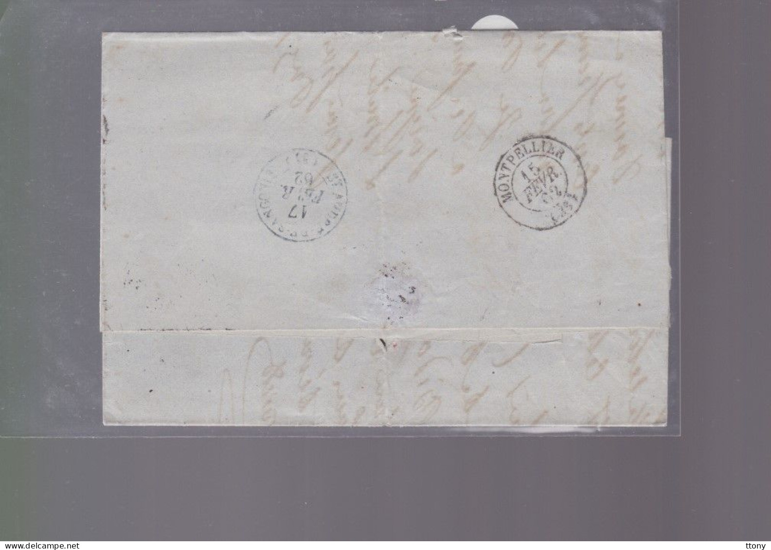 Un Timbre Napoléon III   N° 14  20 C Bleu   Sur Lettre   Départ Cette  1862   Destination ! Part Sangonis  ( Hérault ) - 1853-1860 Napoléon III