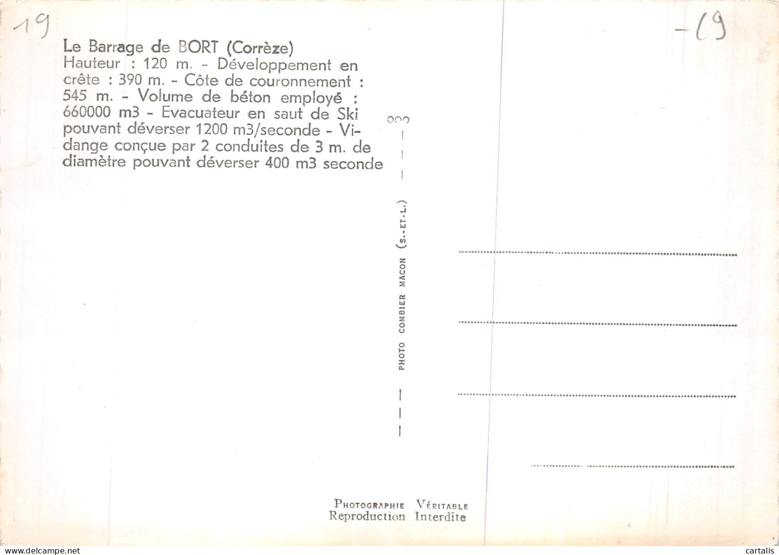 19-BARRAGE DE BORT-N° 4409-D/0383 - Autres & Non Classés