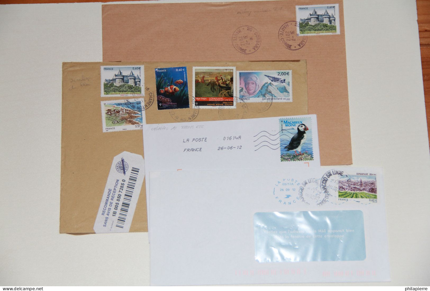 Lettres France, Timbres Oblitérés N°4645, N°4646, N°4653, N°68, N°712 (4659),  2012, TTBE - 1961-....