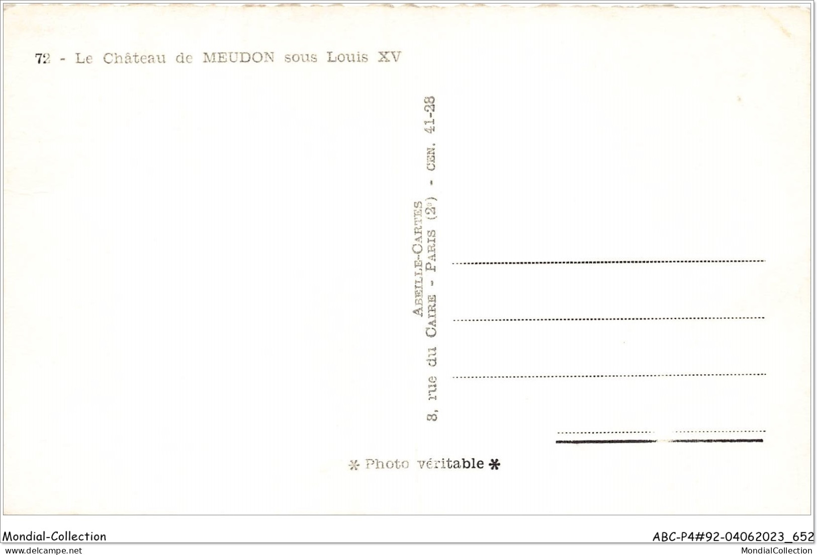 ABCP4-92-0302 - Veue Du Château De MEUDON - Meudon