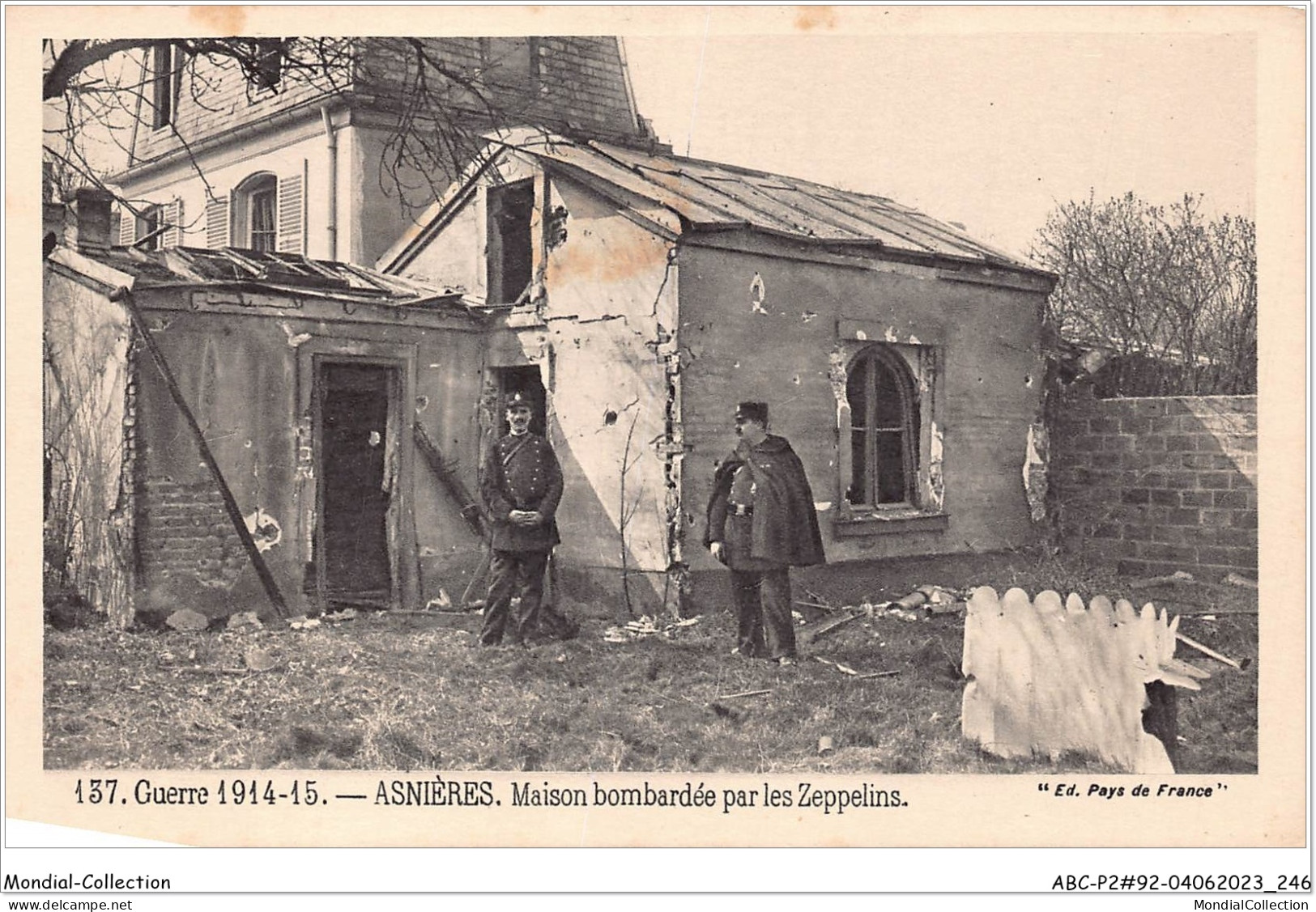 ABCP2-92-0124 - ASNIERES - Maison Bombardée Par Les Zeppelins - Asnieres Sur Seine