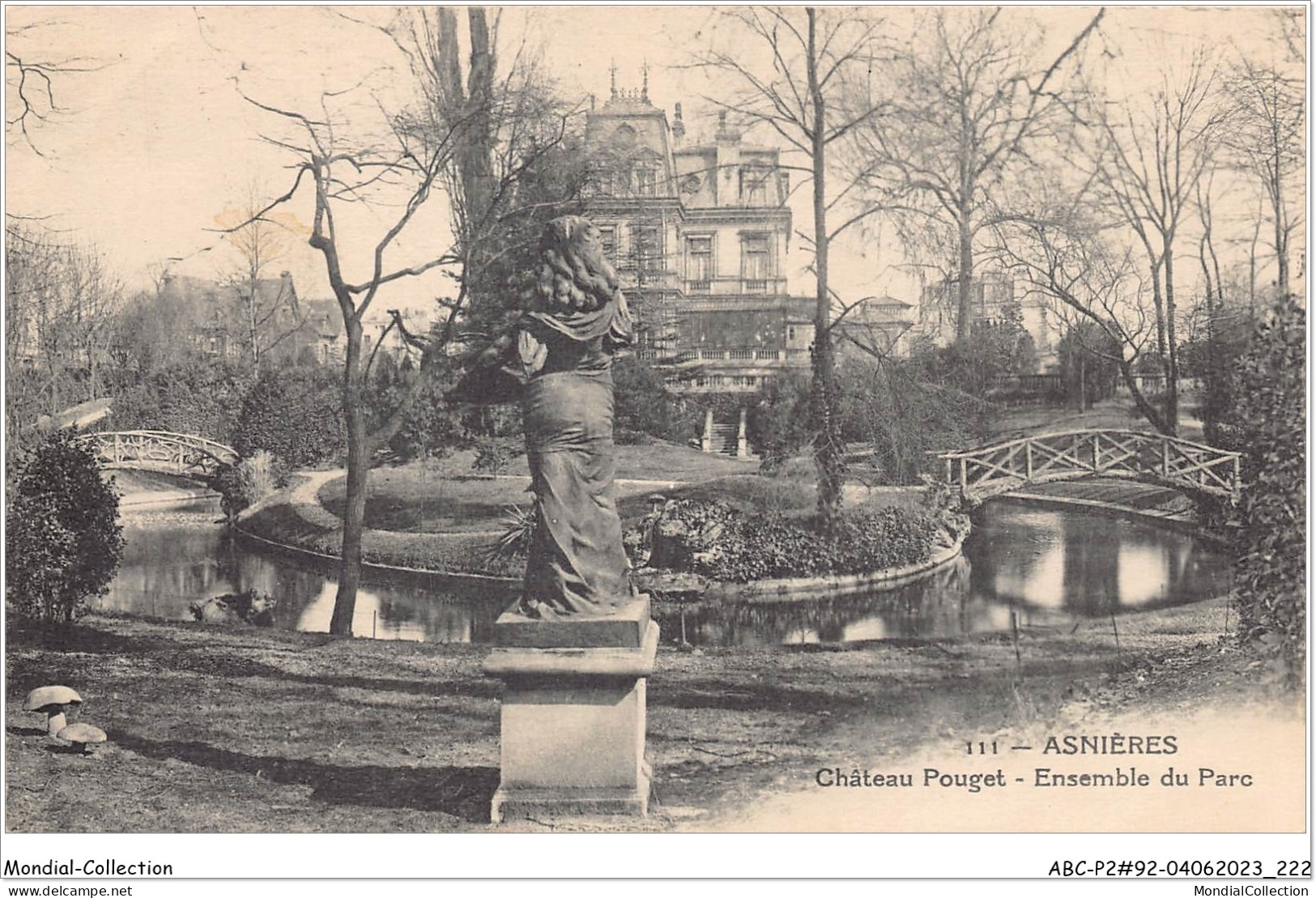 ABCP2-92-0112 - ASNIERES - Château Pouget - Ensemble Du Parc - Asnieres Sur Seine