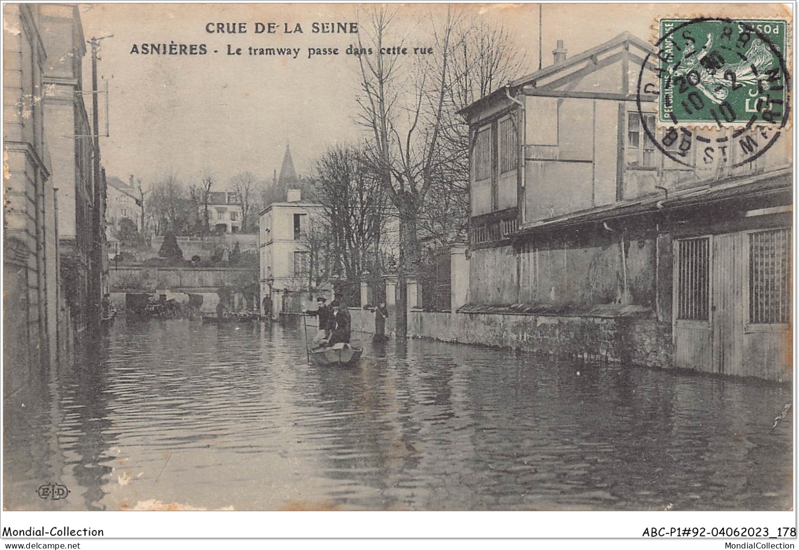 ABCP1-92-0090 - ASNIERES - Le Tramway Passe Dans Cette Rue - Asnieres Sur Seine