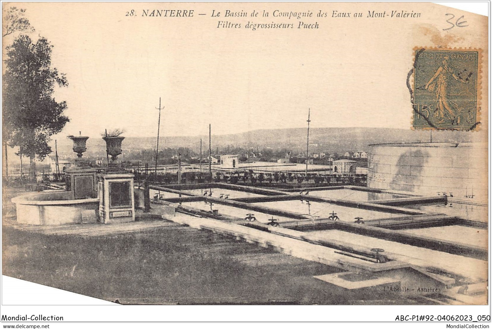 ABCP1-92-0026 - NANTERRE - Le Bassin De La Compagnie Des Eaux Au MONT-VALERIEN - Filtres Dégrossisseurs Puech - Nanterre