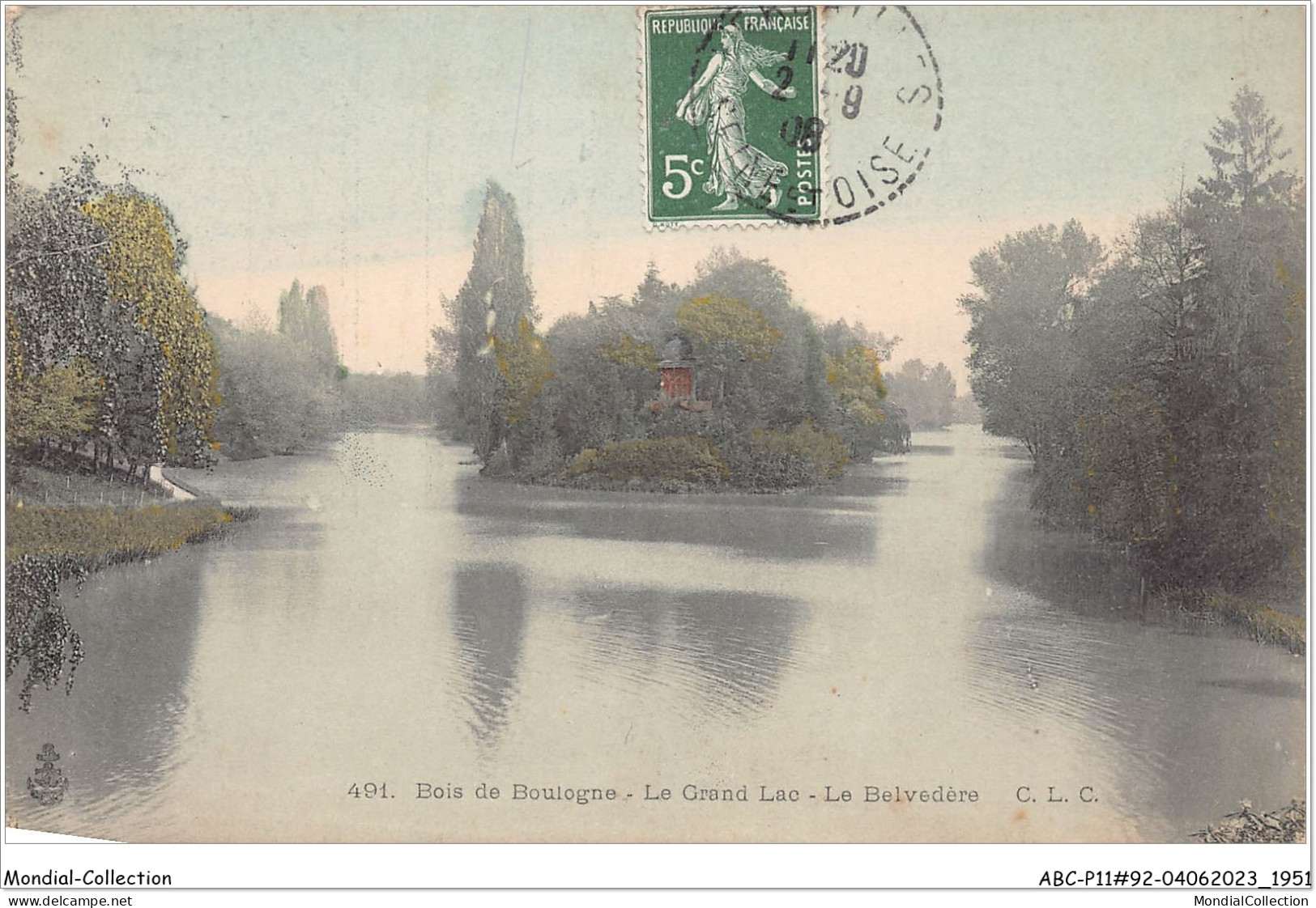 ABCP11-92-0952 - BOIS DE BOULOGNE- Le Grand Lac - Le Belvedère - Boulogne Billancourt