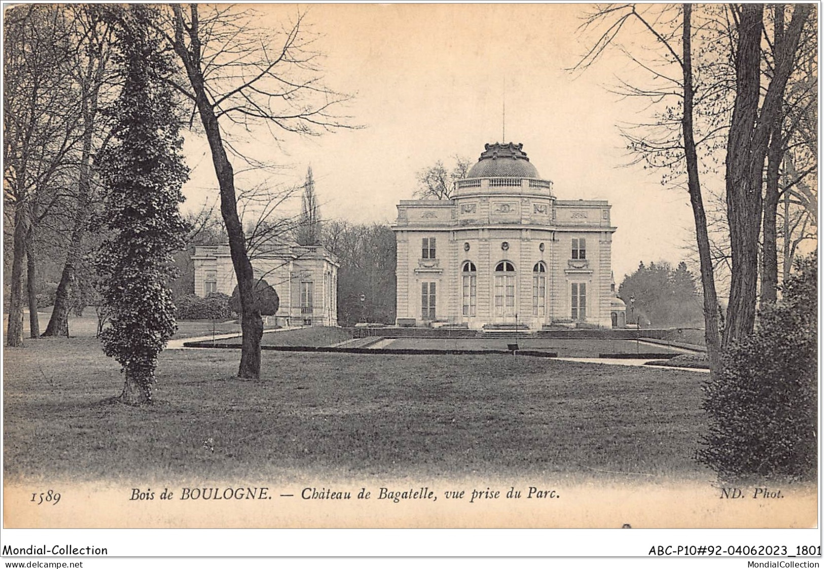 ABCP10-92-0877 - BOIS DE BOULOGNE- Château De BAGATELLE - Vue Prise Du Parc - Boulogne Billancourt