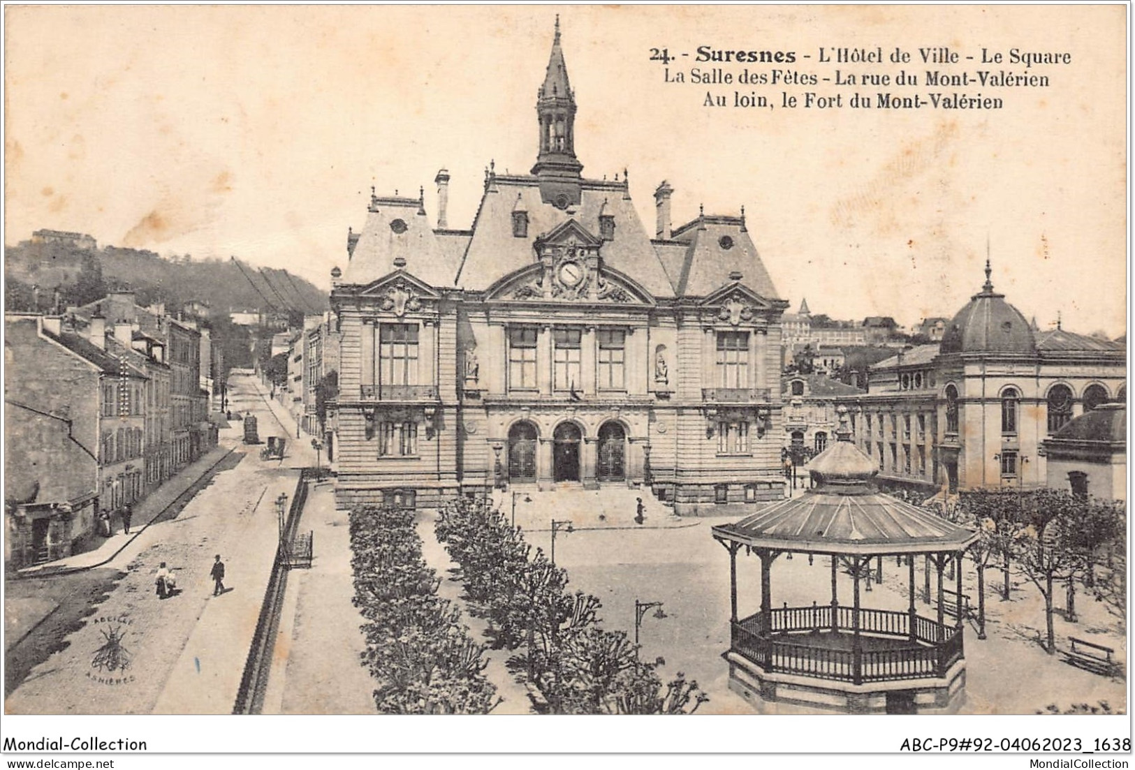 ABCP9-92-0796 - SURESNES - L'Hôtel De Ville - Le Square - La Salle Des Fètes - La Rue Du Mont Valérien - Suresnes