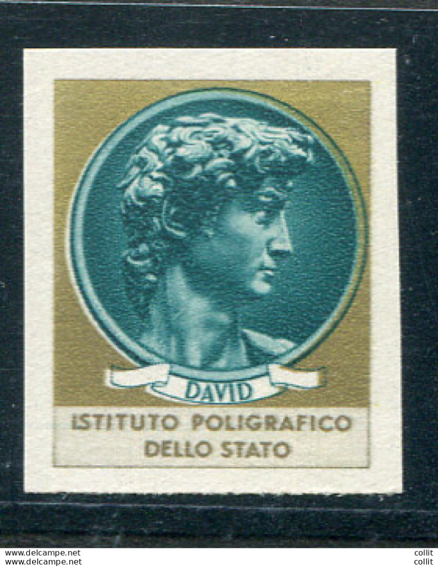 David Di Michelangelo, Prova Non Dentellata Stampata In Verde E Oro - Variétés Et Curiosités