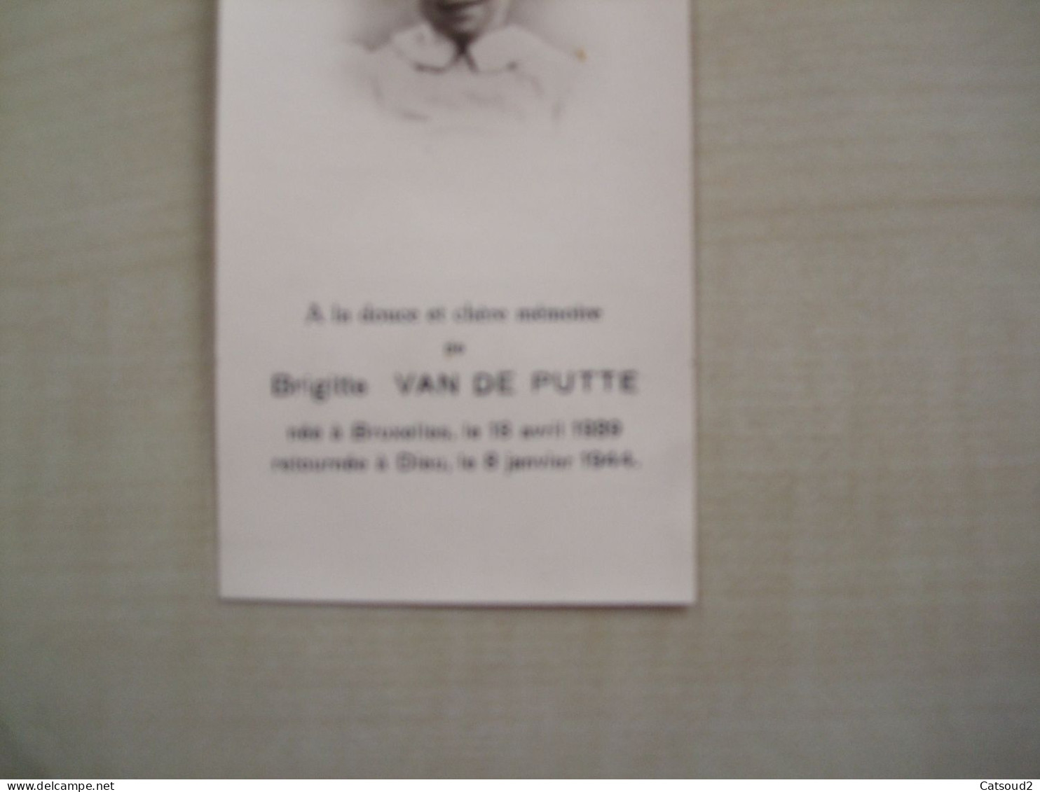 Souvenir Mémoire De VAN DE PUTTE Brigitte à Bruxelles - Décès