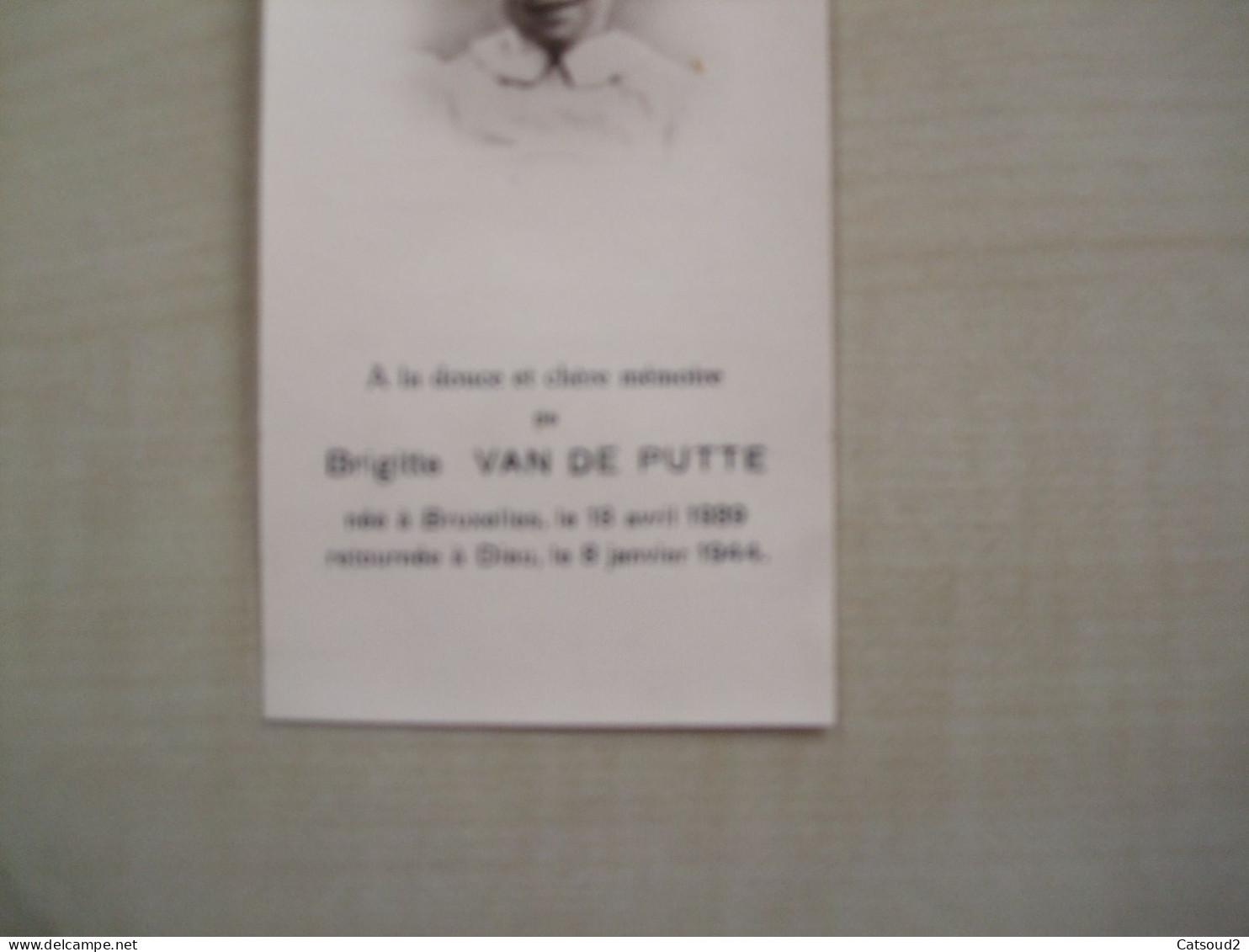 Souvenir Mémoire De VAN DE PUTTE Brigitte à Bruxelles - Overlijden