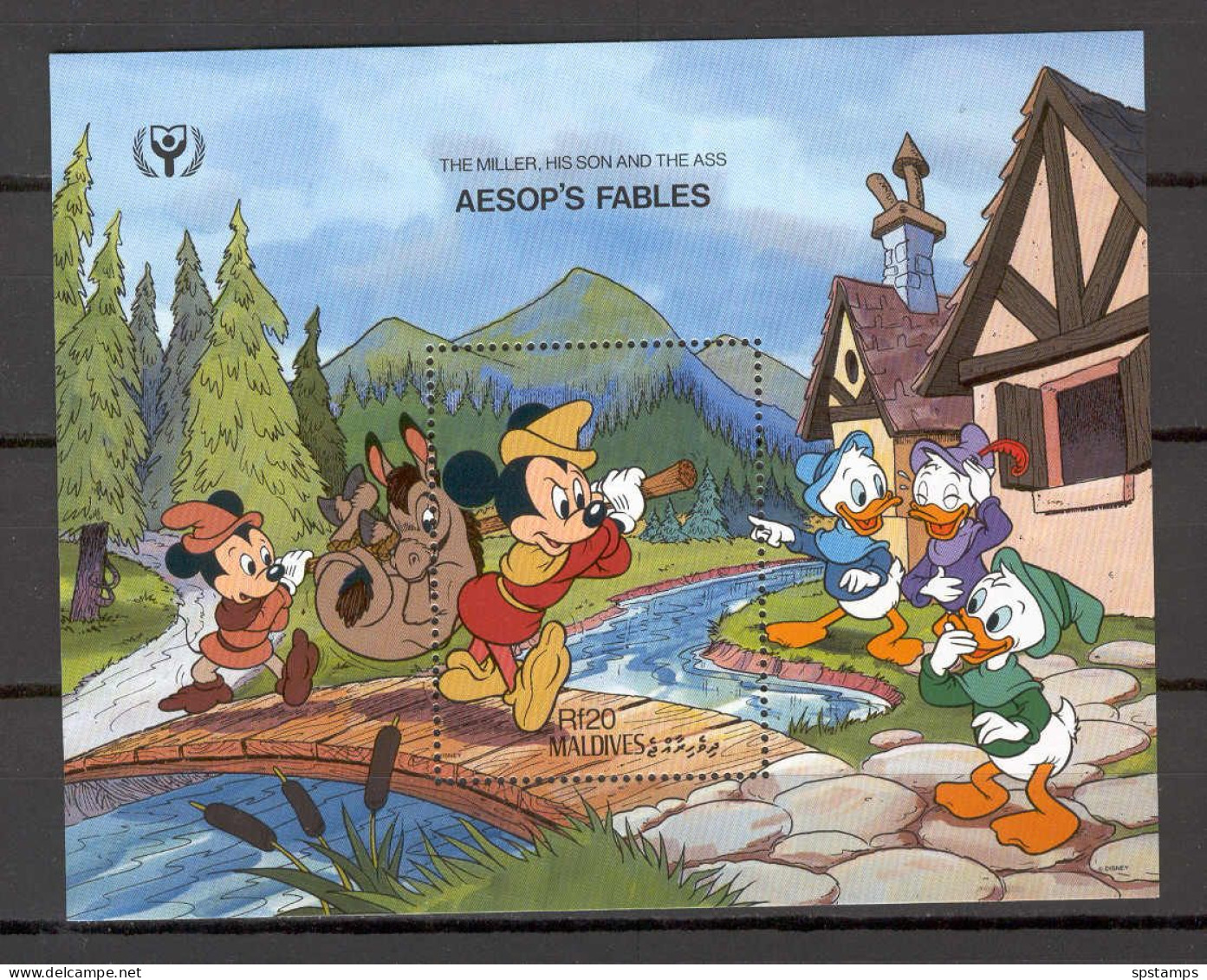 Disney Maldives 1990 Aesop's Fables - The Miller MS MNH - Disney