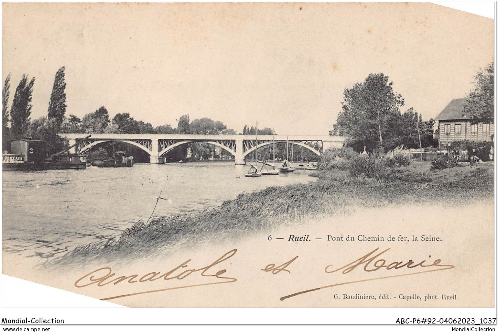 ABCP6-92-0496 - RUEIL - Pont Du Chemin De Fer - La Seine - Rueil Malmaison