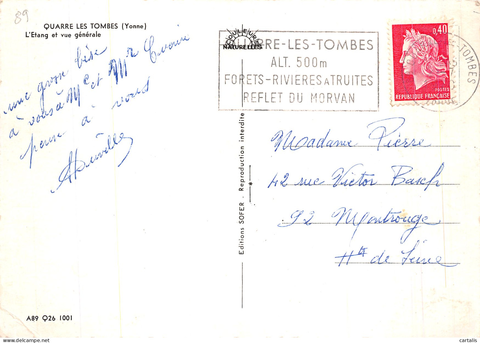 89-QUARRE LES TOMBES-N° 4411-C/0397 - Quarre Les Tombes