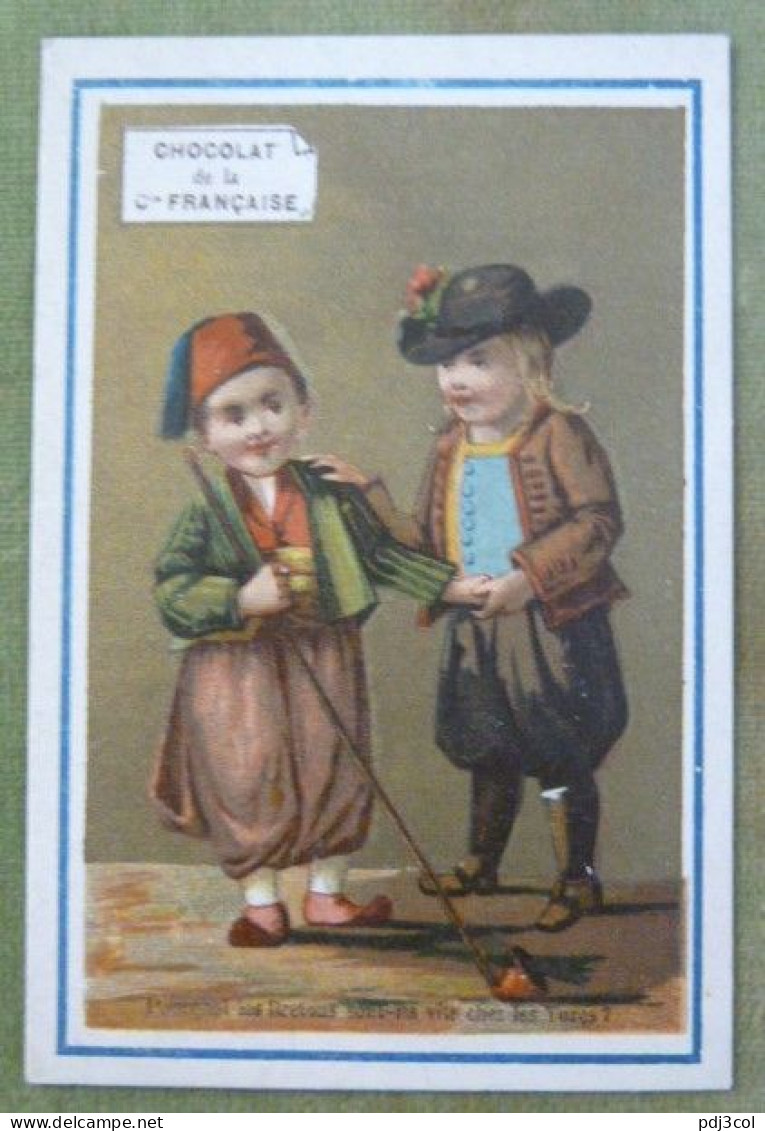 Lot De 10 Chromos - Chocolat De La Cie Française - Scènes D'enfants Humoristiques Légendées, Fonds Or - Autres & Non Classés